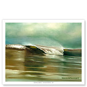 Crisp Shorebreak - Breaking Wave - Perfect Glassy Surfing Barrel - Fine Art Prints & Posters