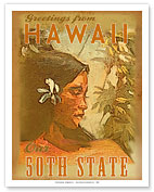 Greetings from Hawaii - Our 50th State - Fine Art Prints & Posters