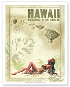 Hawaiian Wahine - Hawaiian Islands - Hawaii Paradise of the Pacific - Fine Art Prints & Posters