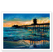 Huntington Beach Pier, California Sunset - Fine Art Prints & Posters