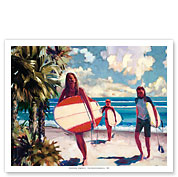 Young Surfers on the Beach - Fine Art Prints & Posters