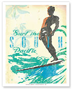 Surf the South Pacific - Surfer On Wave - Soul Arch - Fine Art Prints & Posters