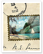 Sail The South Seas - Postage Stamp - Fine Art Prints & Posters