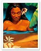 Water Girl - Hawaiian Island Woman - Fine Art Prints & Posters