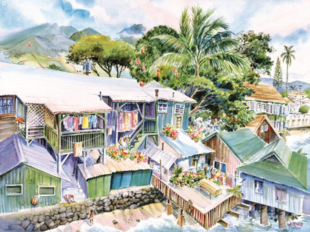 Old Lahaina Waterfront - Limited Edition Giclee Art Prints