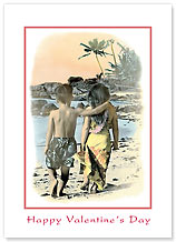 Young Sweethearts - Hawaiian Collectors Edition Greeting Cards - Valentine's Day Card