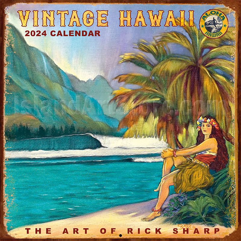 Vintage Hawaii 2024 Wall Calendar Vintage Hawaiian Art of Rick