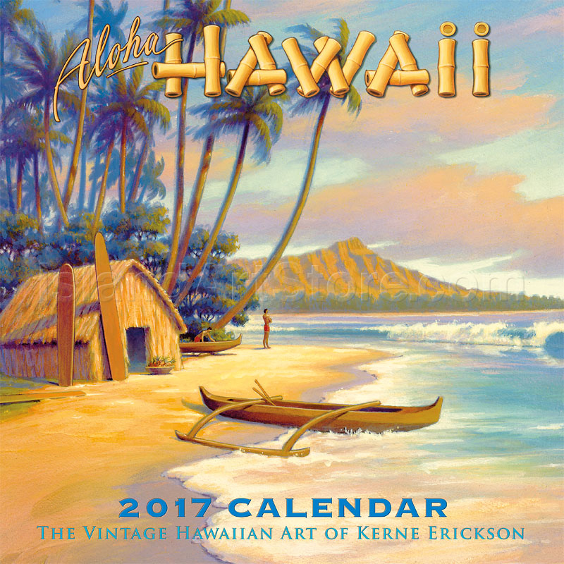 2017 Deluxe Wall Calendars Aloha Hawaii Vintage Hawaiian Art of