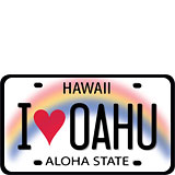 I Heart Oahu License Plate - Hawaii Decal