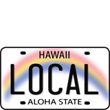 Local License Plate - Hawaii Decal