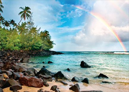 Rainbow Beach - Personalized Greeting Card