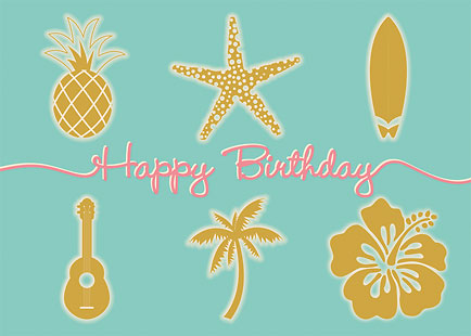 Aloha Birthday - Personalized Greeting Card