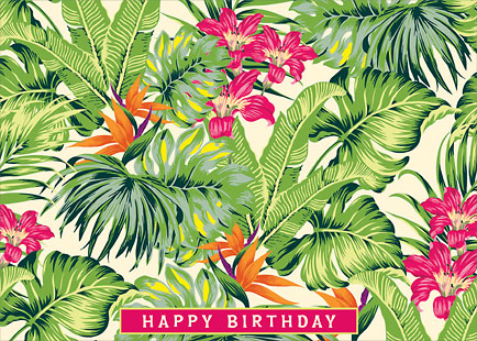 Bird of Paradise Greenery - Personalized Greeting Card
