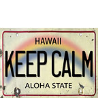 Keep Calm License Plate - Hawaiian Happy Birthday Greeting Card