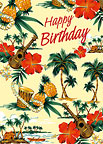 Island Scene - Hawaiian Happy Birthday Greeting Card