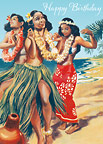 Hawaiian Hula Dancers - Hawaiian Happy Birthday Greeting Card