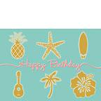 Aloha Birthday - Hawaiian Happy Birthday Greeting Card