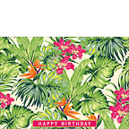 Bird of Paradise Greenery - Hawaiian Happy Birthday Greeting Card