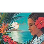 Aloha Moonrise - Hawaiian Mahalo / Thank You Greeting Card