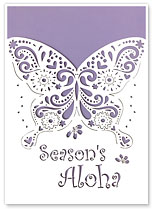 Season’s Aloha Butterfly - Hawaiian Holiday Christmas Greeting Cards