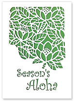 Season’s Aloha Lotus - Hawaiian Holiday Christmas Greeting Cards