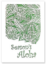 Season’s Aloha Small Hibiscus - Hawaiian Holiday Christmas Greeting Cards