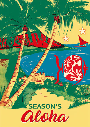 Season's Aloha 'Oe - Personalized Holiday Greeting Card