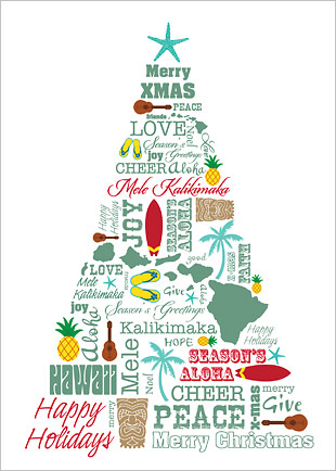 Happy Season's Aloha - Personalized Holiday Greeting Card