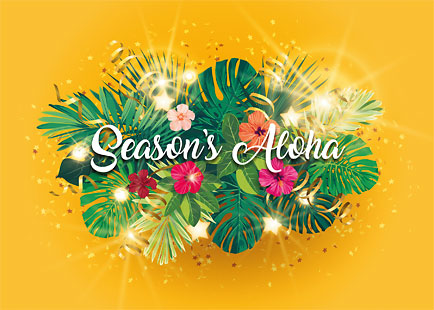 Hawaiian Holiday Glow - Personalized Holiday Greeting Card