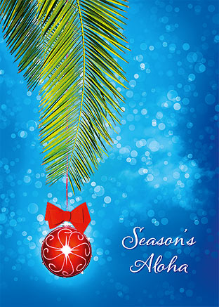 Hawaiian Christmas Ornament - Personalized Holiday Greeting Card