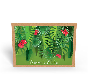 Tropical Holiday Leaves - Hawaiian Holiday / Christmas Greeting Card Box Set
