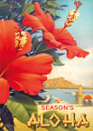 Hibiscus Beach Day - Personalized Holiday Greeting Card
