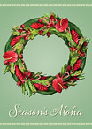 Hawaiian Holiday Wreath - Personalized Holiday Greeting Card