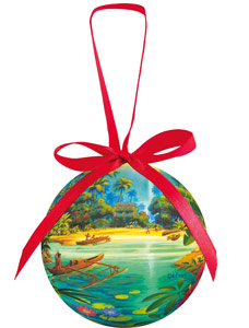 Aloha Hawaii - Hawaiian Boxed Ball Christmas Ornaments