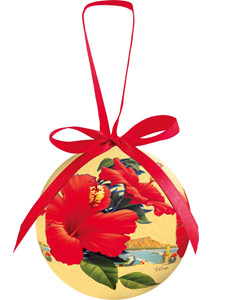 Hibiscus Beach Day - Hawaiian Boxed Ball Christmas Ornaments