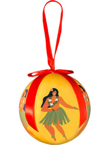 Holiday Hula Dancers - Hawaiian Boxed Ball Christmas Ornaments