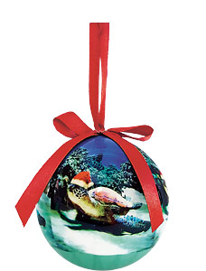 Turtle Santa - Hawaiian Boxed Ball Christmas Ornaments