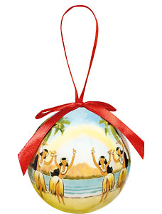 Rainbow Over Hawaii - Hawaiian Boxed Ball Christmas Ornaments