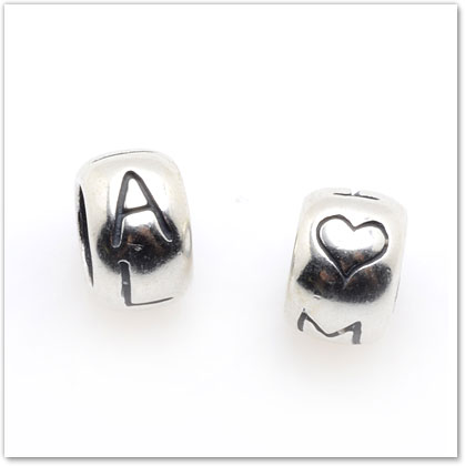 Aloha / Maui - Tiny Bead pair - Pair of Silver Charms