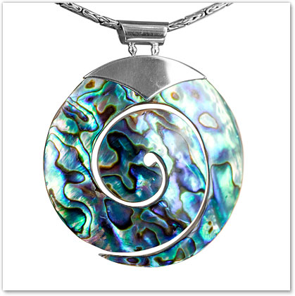 Abalone Spiral Pendant - Island Jewelry