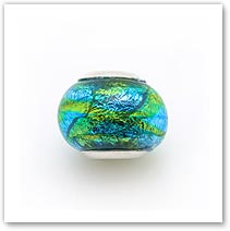 Peacock Leaf - Glass Bead