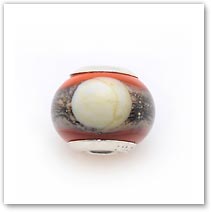 Double Coral Moon - Glass Bead