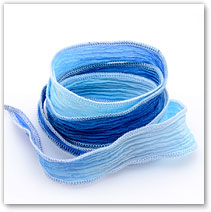 Blue-White Fade - Silk Wrap