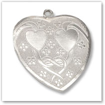 Sterling Silver Engraved Heart Pendant - Island Jewelry