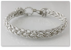 Lace Silver - Hawaiian Jewelry by Varsha Titus - Nautical Braid Bracelet