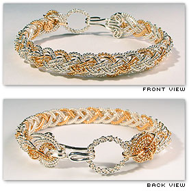 Half Round Lace Alternating / Narrow - Hawaiian Jewelry by Varsha Titus - Nautical Braid Bracelet