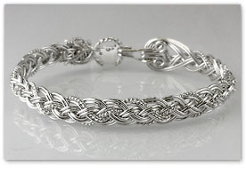 Half Round Rope 6x3 All Silver - Hawaiian Jewelry by Varsha Titus - Nautical Braid Bracelet