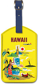 Hawaii - Hawaiian Leatherette Luggage Tags