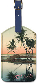 Aloha Nui - Coconut Lagoon - Hawaiian Leatherette Luggage Tags