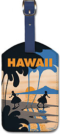 Hawaii - The Honolulu Hicki-Boola-Boo - Hawaiian Leatherette Luggage Tags